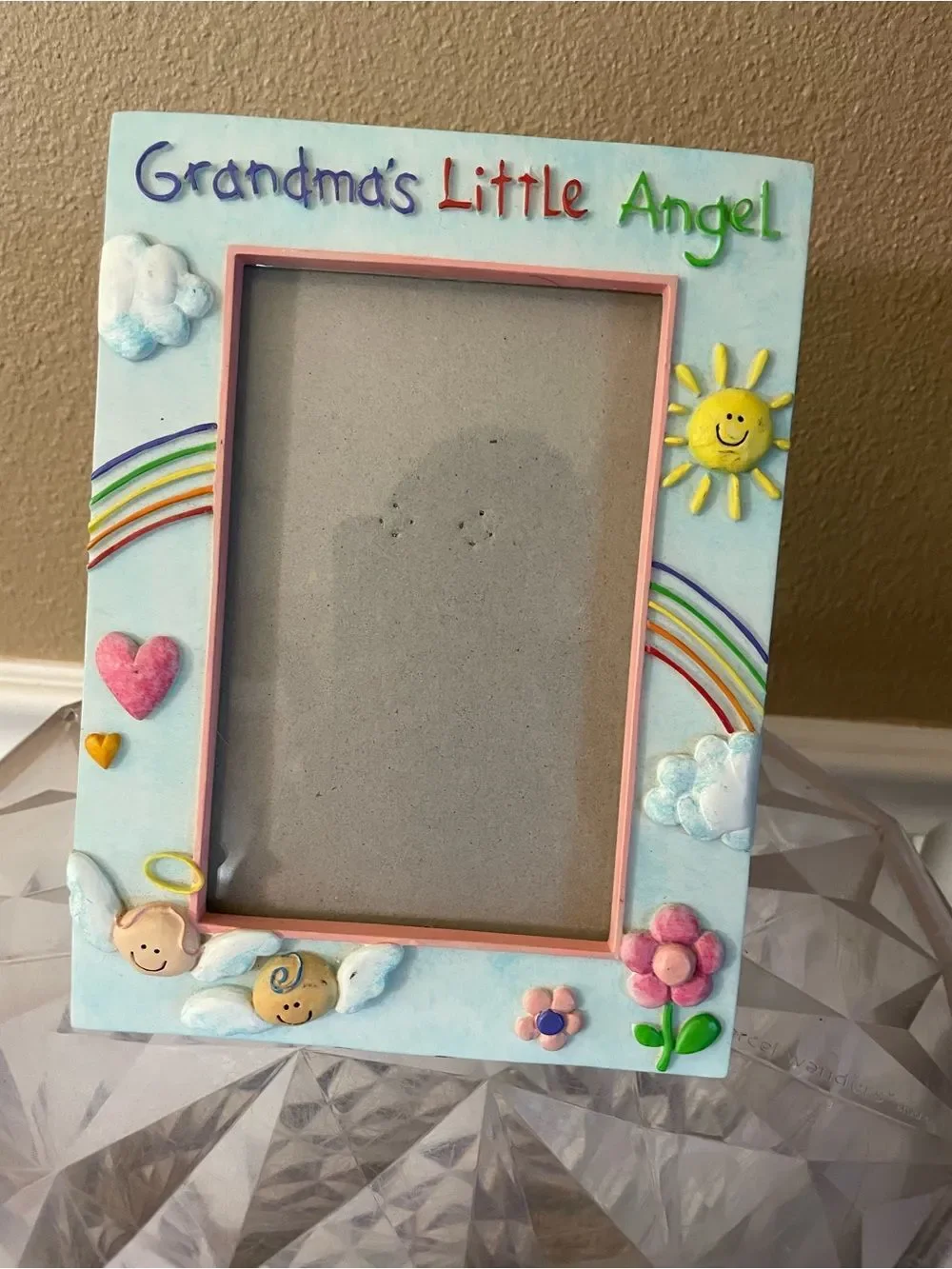 Grandmas Little Angel Rainbow Sunshine 5x7 Vintage Picture Frame